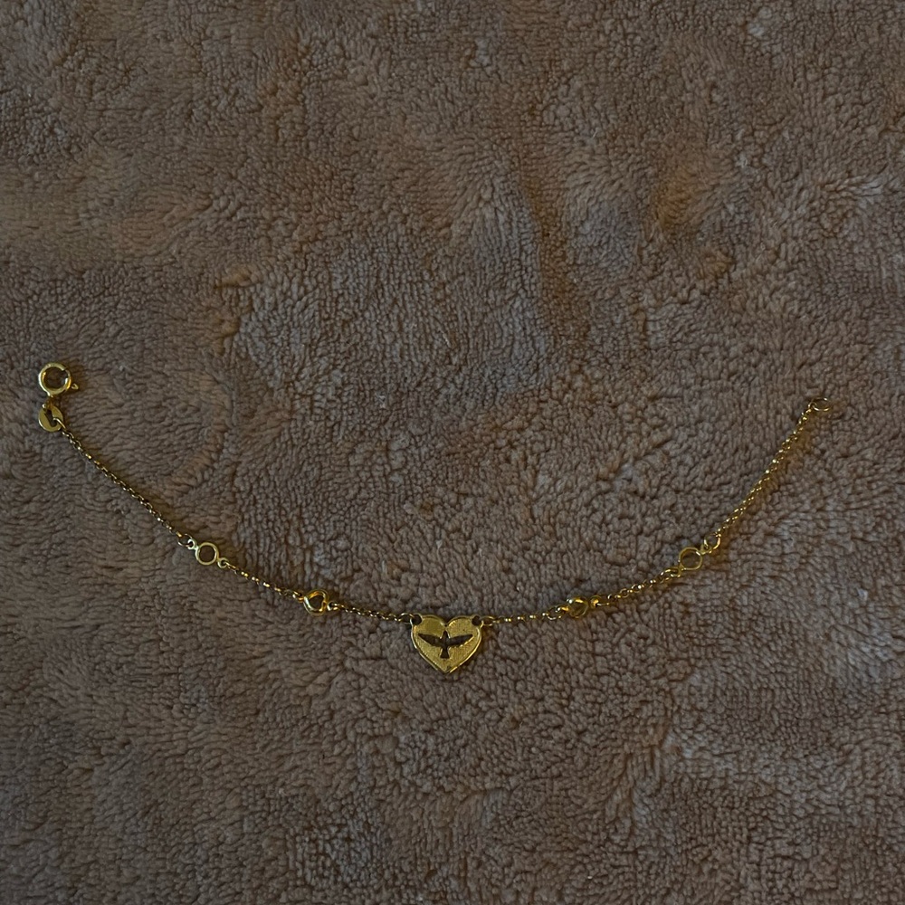 Gold Heart Charm Bracelet